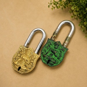 Hanuman Design <b>Padlock</b> Antique Patina <b>Padlock</b> High Selling Beautifully Ornaments Antique Handcrafted Solid Hanuman Brass <b>Padlock</b> - Product Image 5
