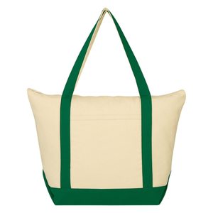 Sac fourre-tout en toile de coton crème avec base jaune, robuste, à soufflet, personnalisable avec logo, vente en gros, promotionnel, pour courses, plage et shopping - Product Image 5
