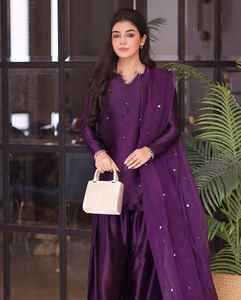 Ropa india y pakistaní lista para usar, traje étnico de fiesta Farshi Shalwar Kameez, vestidos casuales de 3 piezas para mujer, listos para usar. - Product Image 6