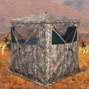 Tenda da Terra Portatile Pop-Up per 2-3 Persone per Caccia con Borsa per il Trasporto e Tasca Portaoggetti - Product Image 1