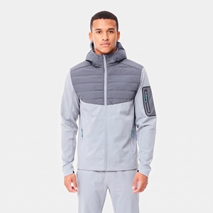 Men’s Hooded Softshell Jacket and <b>Pants</b> Set <b>Padded</b> Color Block Outdoor Sports Tracksuit 2 Piece Set - Product Image 1
