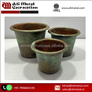 Juego de 2 macetas de Metal envejecido negro para decoración del hogar interior/exterior totalmente personalizables para ornamentación de jardín de balcón - Product Image 3