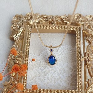สร้อยคอจี้แซฟไฟร์ พลอยประจำเดือนกันยายน เงินแท้ 925 ชุบทอง 14K เครื่องประดับพลอยสีน้ำเงินสุดหรู เป็นของขวัญ - Product Image 2