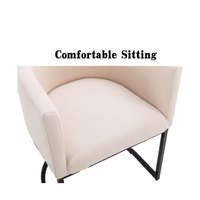 Fauteuil d'appoint moderne rembourré avec structure en métal noir et base incurvée pour salon, hôtel, mobilier de salle d'attente