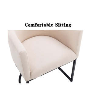 Modern Upholstered <b>Accent</b> <b>Chair</b> with <b>Black</b> Metal Frame and Curved Base for Living Room Hotel Lounge Furniture - Product Image 6