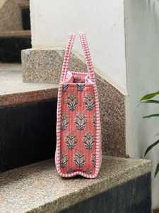 Sac fourre-tout matelassé en coton à rayures, style bohème, avec fermeture éclair, pour le shopping - Product Image 3