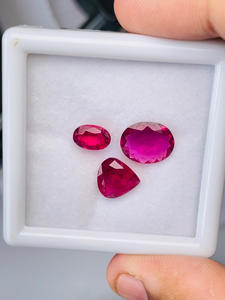Lote de piedras preciosas de rubelita natural, 3 piezas, 7,52 quilates, calidad AAA, con brillo, buen color, corte y pulido perfectos para cualquier joyería. - Product Image 3