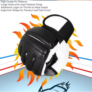 Gants de MMA rembourrés épais - Mitaines de grappling respirantes en maille avec double protection des poignets - Logo personnalisé Professionnel Martial - Product Image 3