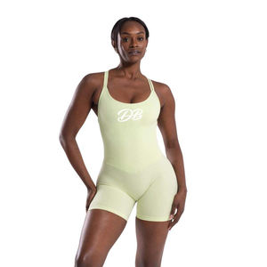 Combinaison sans couture dos nu pour femme, débardeur sans manches avec bretelles croisées, effet push-up fessier et contrôle du ventre, vêtements de sport OEM ODM - Product Image 1