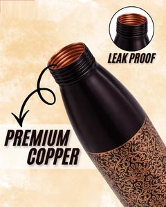 Botella de Agua Artesanal 100% Cobre Puro, Grabado Personalizado de Mandala, 950 ml, Gran Capacidad, Botella de Bienestar - Product Image 4