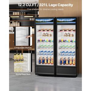 Frigorifero Espositore Commerciale con Porta in Vetro da 12.2 CU.FT, Refrigeratore per Bevande con Funzioni Freezer e Frigo - Product Image 2