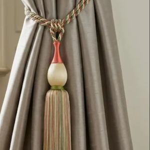 Set of 2 Cotton Tassel Curtain <b>Tiebacks</b>, Elegant Luxury Home Decor - Product Image 1
