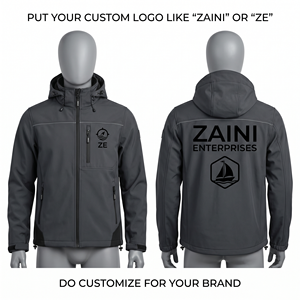 Veste Softshell en polyester et élasthanne de qualité supérieure 350 GSM, noir anthracite, design à panneaux, broderie personnalisée, logo imprimé TPU - Product Image 5
