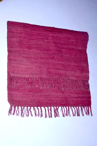 Tapis rectangulaire en coton uni de style bohème à franges pour salon - Product Image 6