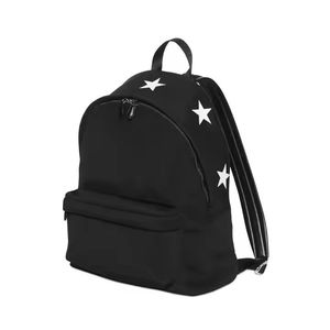 Black <b>Nylon</b> <b>Backpack</b> White Stripe Sporty Style Four Seasons Use Large Capacity School Business Travel Bag Waterproof Anti-Theft - Product Image 5