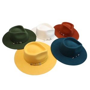 Chapeaux Fedora en feutre pour femmes, en laine australienne 100%, à large bord, style western moyen, multicolores, pour le printemps et l'extérieur, vente en gros - Product Image 3