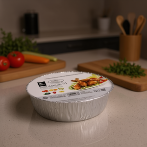 Vassoio in Alluminio Ovale 27,3x22,6x7,6 Cm Riciclabile per Cucina - Product Image 3