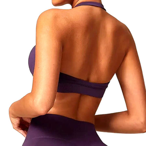 Sujetador deportivo de yoga y fitness de Spandex/Nylon con ajuste cómodo y soporte alto, diseño único de espalda cruzada y elasticidad en cuatro direcciones - Product Image 5