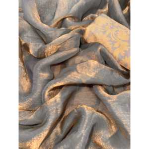 Saree à bordure en dentelle avec broderie Dori Work Robes élégantes - Product Image 3