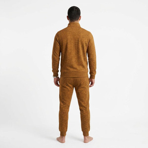 Hawk Eye Sports <b>Men's</b> Slim Fabric Fleece 300g Winter <b>Pullover</b> Hoodie Full-Length Button-Up Tracksuit Set Breathable - Product Image 2