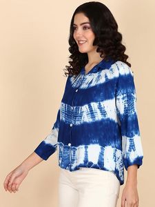 Camisa Maaesa para Mujer, de Rayón, Hecha a Mano, con Cuello Abotonado, Manga Larga, Estilo Casual, Corte Regular, para Primavera/Verano - Product Image 3