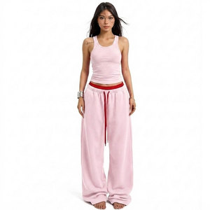 Premium Quality Breathable Women Comfortable Two Piece Lounge Wear Tank Top and Drawstring Sweatpants <b>Set</b> - Product Image 5