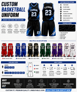 Custom Printed Basketball Jersey Team Name Number <b>Plus</b> <b>Size</b> Adjustable High Quality Fabric Quick Dry Moisture-Wicking Breathable - Product Image 4