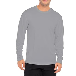 T-shirt à manches longues en coton pour homme, col rond uni, logo personnalisé, marque privée, fournisseur OEM ODM - Product Image 2