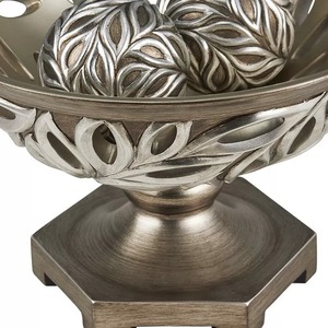 Bol sculpté en feuillage de bronze, sculpture artistique de table, design minimaliste, décoration de salon, centre de table rond en métal fait main - Product Image 3