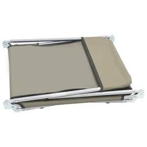 2 pezzi lettini pieghevoli in tessuto tortora e acciaio - Product Image 5