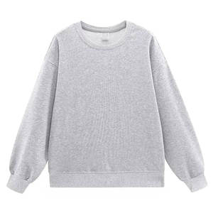 Sweat-shirt à col rond pour femme, sweat-shirt pull-over pour femme, 100% coton/fibre de bambou, respirant, polaire d'automne, personnalisable - Product Image 5
