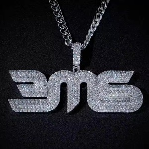 Iced Out Moissanite <b>Pendant</b> 925 <b>Silver</b> Letter Name Charms Hip Hop Style Jewelry Everyday Wear <b>Pendant</b> <b>Initial</b> Letter <b>Pendant</b> - Product Image 1
