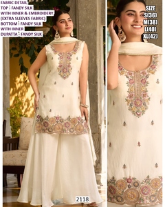 Conjunto de Palazzo Largo Tradicional de Seda de Secado Rápido Emerald Noor Bandhani para Mujer, Ideal para Fiestas y Diwali - Product Image 2