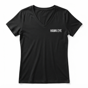 T-shirt en coton tricoté respirant à manches courtes et col en V pour femme Hawk Eye, couleur unie, décontracté, personnalisable, pour le printemps et l'été - Product Image 6