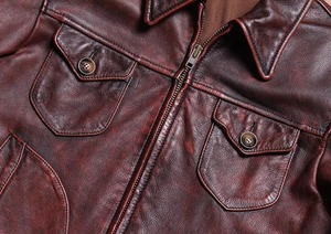 Genuine Cowhide Leather Stand Collar Hooded Vintage <b>Jacket</b> for <b>Men</b> Autumn Thick Overcoat Multi-Pockets - Product Image 6