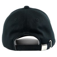 Casquette de baseball et de golf noire 6 panneaux haute performance, logo brodé sur le panneau avant, réglable, unisexe, décontractée, effet délavé