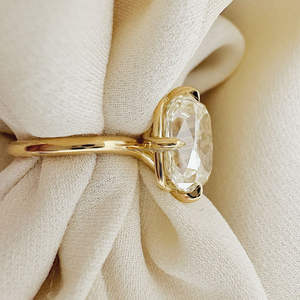 Igi/gia แล็บตัดเพชรวินเทจ14K สีเหลืองแหวนแต่งงาน/งานหมั้นใส่ได้ทั้งชายและหญิงสีขาวทองคุณภาพดีสำหรับงานปาร์ตี้ครบรอบ-คุ้มค่า - Product Image 2