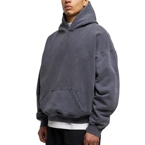 Vente en gros de sweats à capuche épais sans cordon de serrage, personnalisables avec logo imprimé numériquement, en coton French Terry, coupe oversize - Product Image 5