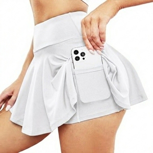 Falda deportiva transpirable de verano para mujer con diseño de cintura natural en A y bolsillo antideslizante para yoga - Product Image 3