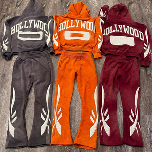 Sudadera con capucha y cremallera para hombre, de peso pesado, con logotipo personalizado, bordado desgastado, efecto descolorido por el sol, estilo jogger de invierno, tejido de rizo de 500 g/m², de última tendencia - Product Image 6