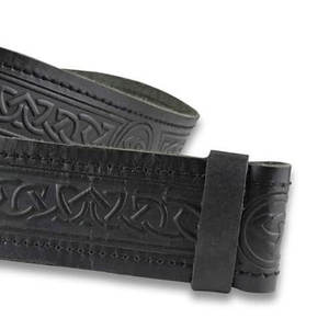 Cinturón Escocés para Kilt, Diseño Clán Highland Negro, Cuero Genuino con Patrón Celta Grabado, Accesorio Ajustable para Vestir, 2026 - Product Image 2