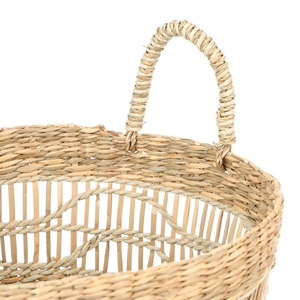Panier en jonc de mer tressé à la main avec détails uniques, panier de rangement artisanal, vente en gros, écologique, fabriqué au Vietnam - Product Image 4