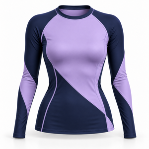 <b>Womens</b> Slim Fit Rash Guard Lightweight Sublimated Print Sportswear OEM Breathable <b>Womens</b> Rash Guards Customized - Product Image 1