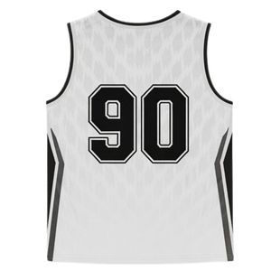 Maillot de lacrosse unisexe blanc et noir en polyester léger, vêtement de sport athlétique, uniforme d'équipe, vêtements de performance - Product Image 2