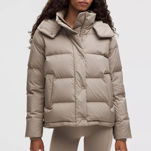 Top Selling Custom Logo <b>Women's</b> Puffer 600-Down-Fill Jacket Ash Grey Lightweight WaterProof Winter Warm Puffer Jacket for <b>women</b> - Product Image 1