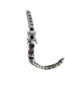 Ascher Black Moissanite Tennis Bracelet Bisel set Certified Black Moissanite Bracelet 925 Sterling Silver - Product Image 3