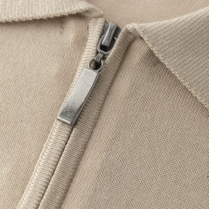 Camiseta Polo Personalizada de Moda Casual de Algodón, Tejido Personalizado, Corte Ajustado, con Cierre de Cremallera, Camiseta de Punto para Hombre - Product Image 6