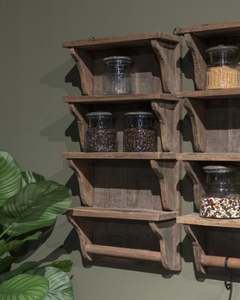 Étagère murale rustique en bois, style cottage, rangement ouvert pour cuisine, salle à manger, salon, décoration de maison de style ferme - Product Image 1