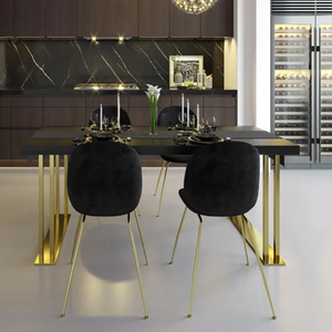 New Design Modern Rectanglur Dining Tables With <b>Marble</b> <b>Top</b> Luxury Dining Table 6 Seater Metal Dining Table - Product Image 6