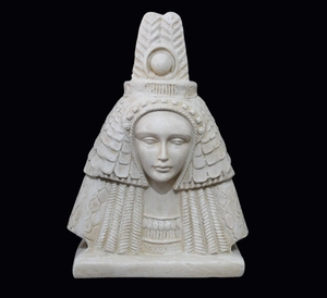 Busto de Reina Egipcia, Escultura Decorativa de Resina de Poliéster, Estilo Artístico Vintage, 9.5x14 Pulgadas, Centro de Mesa de Lujo para Bodas - Product Image 1